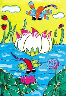 儿童画《夏日荷塘》 王昭闿