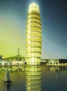 中原第一高楼郑州会展宾馆似巨大玉米棒 引吐