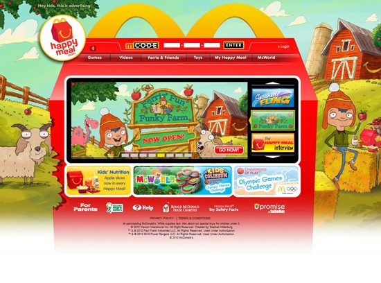 麦当劳旗下happymeal网站被指控以在线游戏的方式非法收集儿童线上